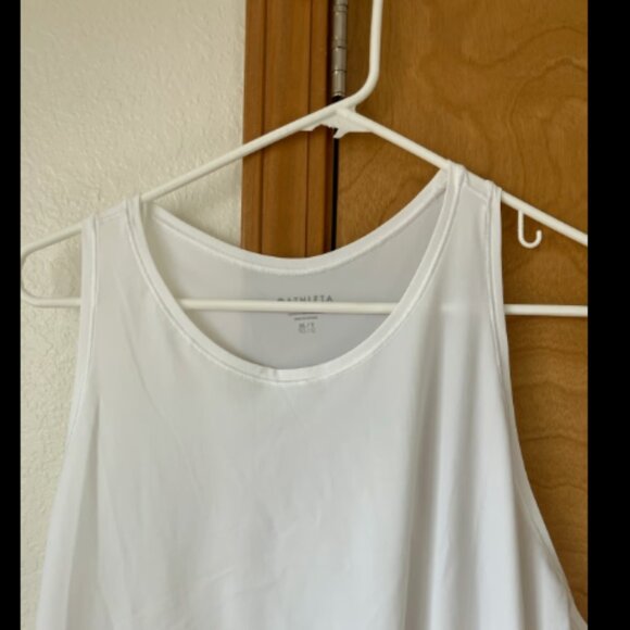 ❤️3/$12 Athleta size XL White Match Point Pleated Dress. New with tags - Picture 2 of 8
